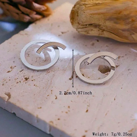 Any 4/$25! Curved Studs w/Circle Jacket Backs Earrings - Picture 4 of 6